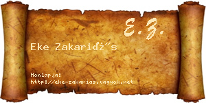 Eke Zakariás névjegykártya